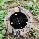 🌞 Stone Finish Solar Disk Lights (2 Pc Set)