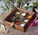 🌿 TOUCHWOOD ARTS Handcrafted Sheesham Wooden Spice Box