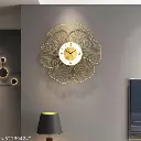 🕰️ Golden Flower Iron Hanging Metal Wall Clock