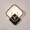 🦌 Black Body LED Wall Light with Square Deer Horn Design