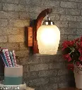 🌟 KGPMART Wooden Wall Light Sconce with Glass Shade