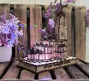 KGPMart Shri Ram Mandir Wooden Temple Showpiece with LED Lights