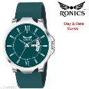 Ronics Green Dial, Green Strap Antique 2.0 Day & Date Silicone Strap