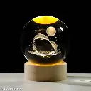 3D Glass Dolphin Astronomy Night Lamp with LED Touch Base – Solar System