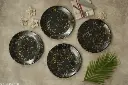Black & Gold Line Melamine Dinner Plates –