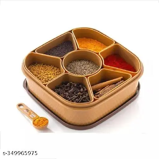 🌶️ Rangoli 7-Section Multipurpose Masala Box (Spice Dabba)