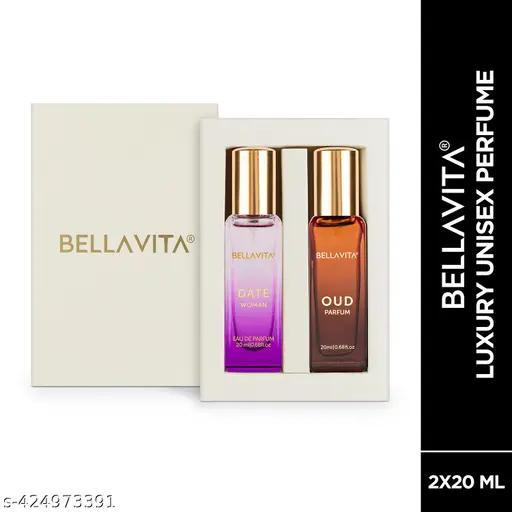 💖 Bella Vita Luxury Perfume Combo – DATE (Woman) + OUD (Unisex) | 40ML (2 x 20ML Each)