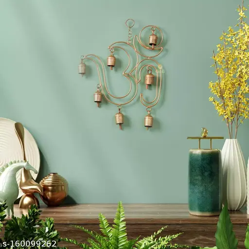 🕉️ KgpMart Big Om Metal Windchime Wall Hanging | Rustic Wall Art