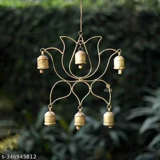 🌸 KgpMart Lotus Metal Windchime Wall Hanging | Rustic Wall Art