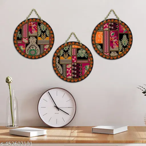 🌸 KGPMart Floral Art Wooden Wall Hanging | Set of 3