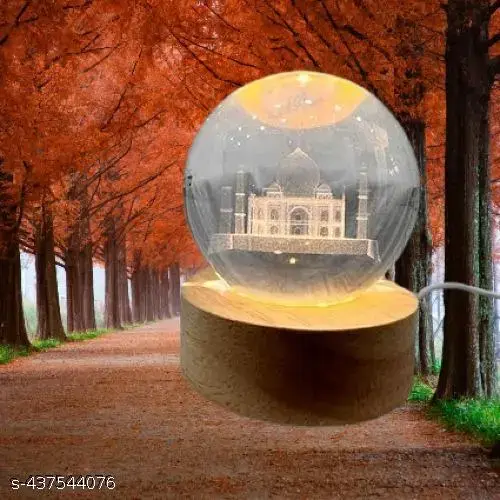 3D Taj Mahal Crystal Ball USB Night Light