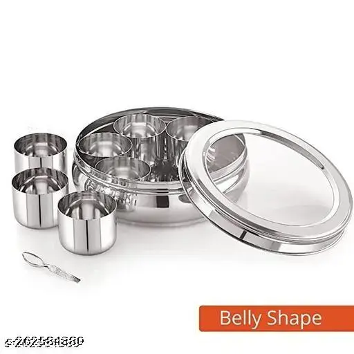 🍛 Stainless Steel Belly Masala (Spice) Box