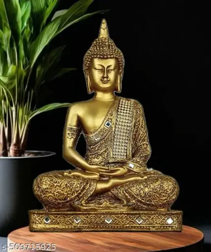 🕉️ Golden Gautam Buddha Showpiece for Home Decor