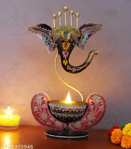 🪔 KGPMART Handicraft Ganesha Iron Tealight Candle Holder