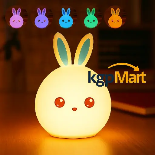 🐰 Cute Silicone Rabbit Night Light for Kids USB Rechargeable