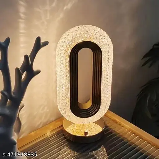 Elegant Crystal Beaded Table Lamp with Touch Base