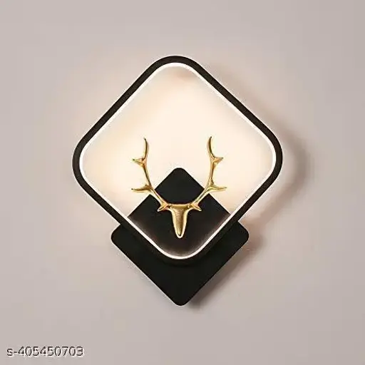 🦌 Black Body LED Wall Light with Square Deer Horn Design