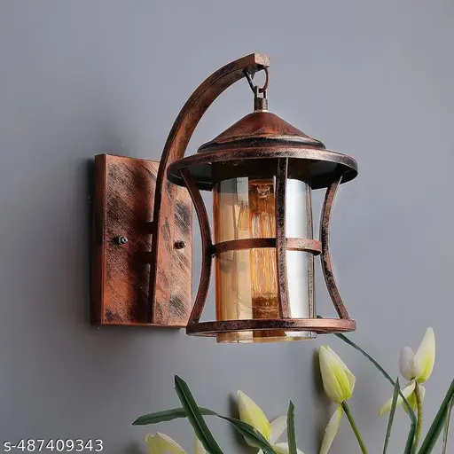 🌟 Oil Rubbed Bronze Wall Sconce with Amber Glass