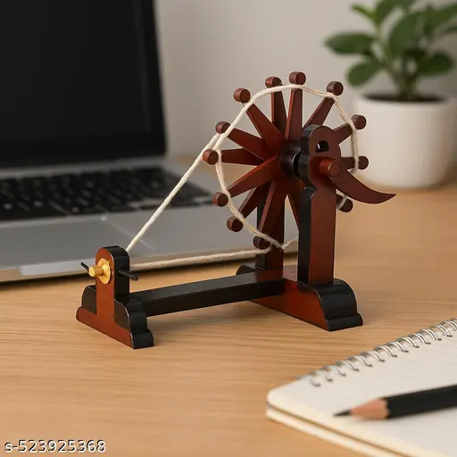 KGPMart Handcrafted Wooden Gandhi Charkha Showpiece r
