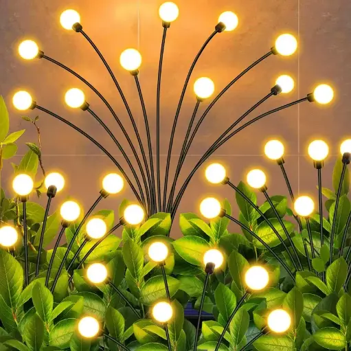 Solar Garden Firefly Lights (2 PCS Set - 12 Warm LEDs)