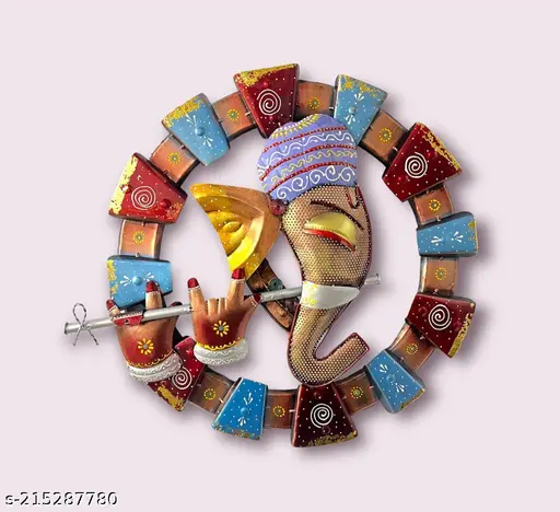 KgpMart Handcrafted Ganesha Wall Hanging Decor – Traditional Indian Ganpati Wall Art Sculpture for Spiritual Home Decoration