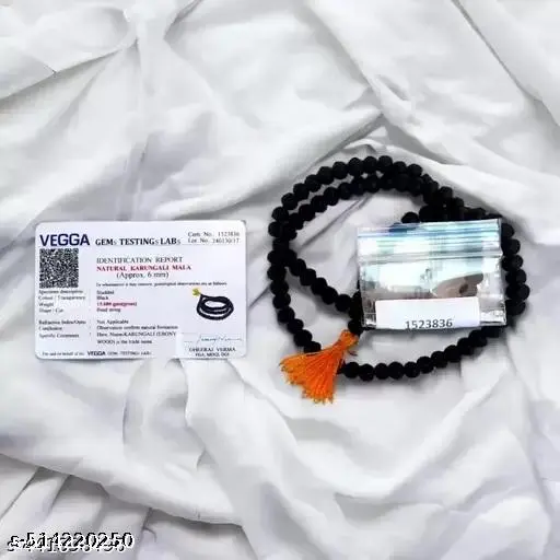 KgpMart Natural Karungali Kattai Malai Wood Necklace