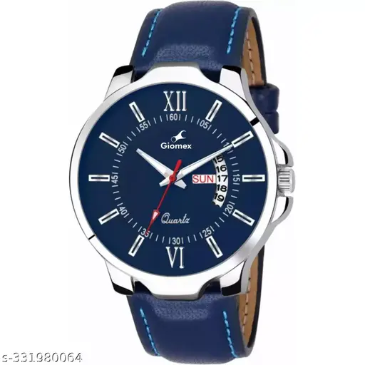 Giomex Blue Leather Analog Watch for Men: A Stylish and Elegant Timepiece