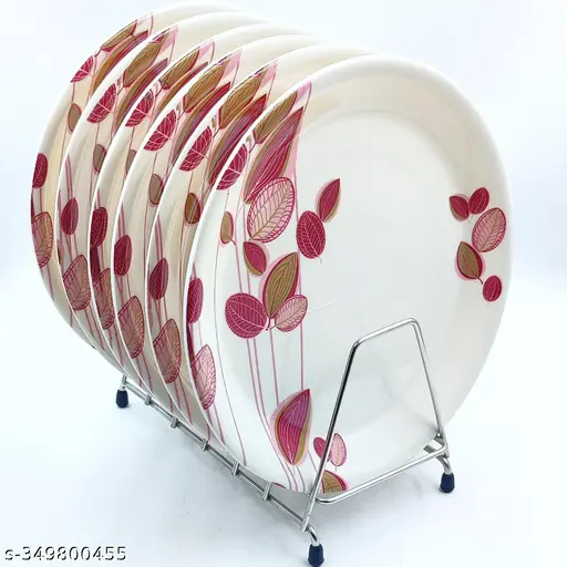 Melamine Floral Round Dinner Plates