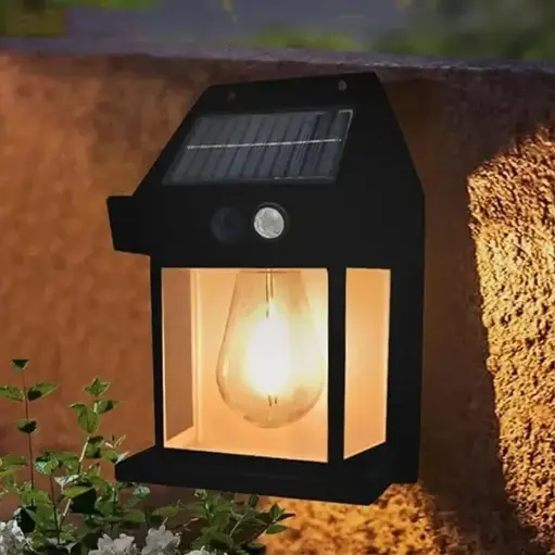 🔆 Solar Wall Light with Motion Sensor – Waterproof Outdoor Lantern (1 Pc)