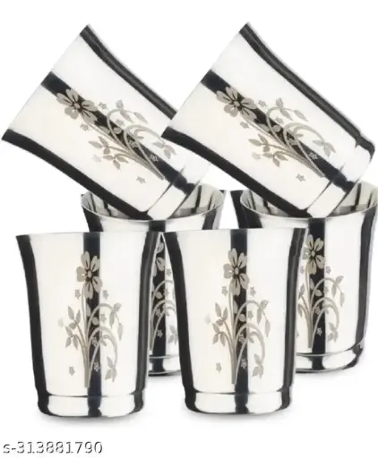 Laser Print Stainless Steel Water Glass Set