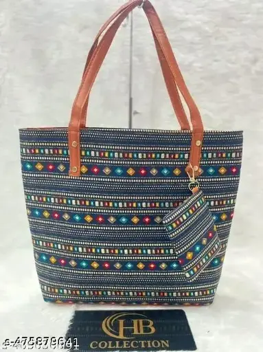 👜 Spacious Canvas & Leather Tote Bag for Women